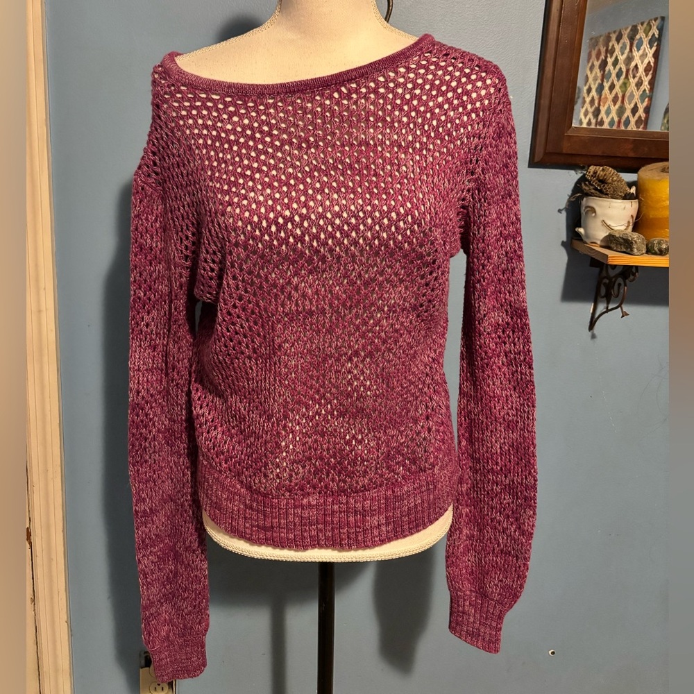 Splendid, Open Knit, Fuchsia Sweater